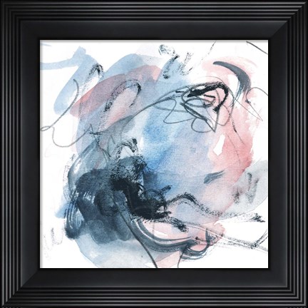Framed Abstracted Blues I Print