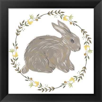 Framed Happy Bunny Day I Print