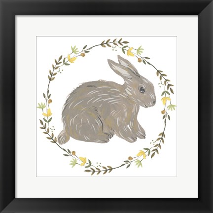 Framed Happy Bunny Day I Print