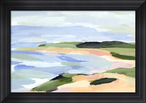 Framed Pastel Coastline I Print