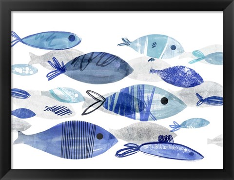 Framed Fish Parade I Print