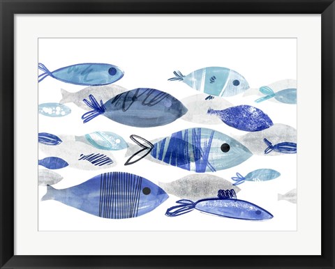 Framed Fish Parade I Print