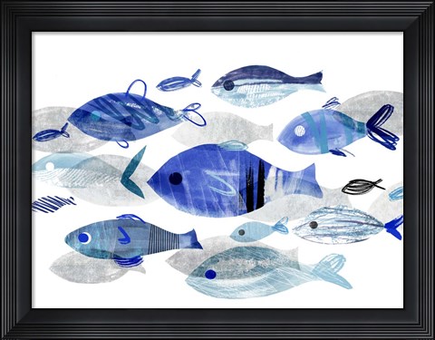 Framed Fish Parade II Print