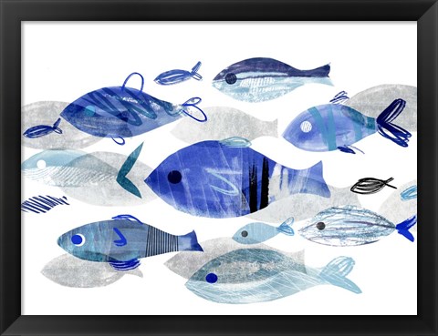 Framed Fish Parade II Print