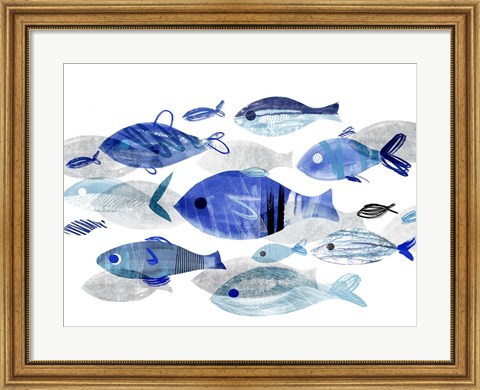 Framed Fish Parade II Print