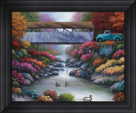 Framed Spring Covered Bridge Print