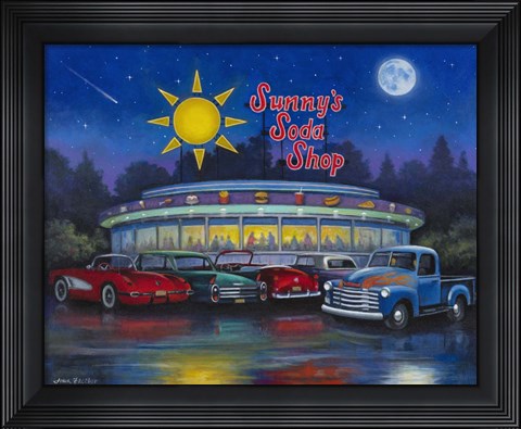 Framed Sunny&#39;s Soda Shop Print