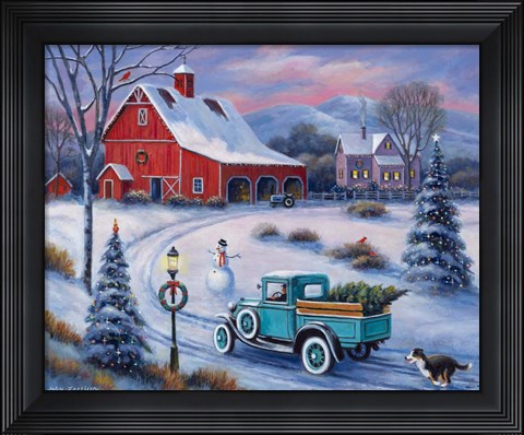 Framed Bringing Home the Tree Print