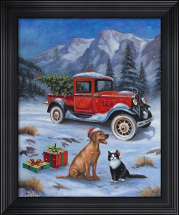 Framed Waiting for Christmas Print