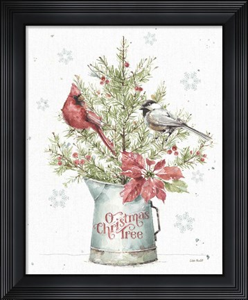 Framed Christmas Weekend II with Chickadee Print