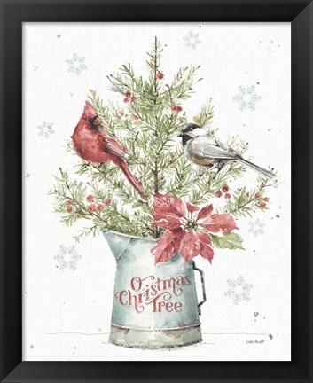 Framed Christmas Weekend II with Chickadee Print