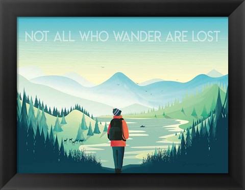 Framed Not All Who Wander Print