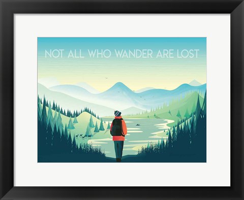 Framed Not All Who Wander Print