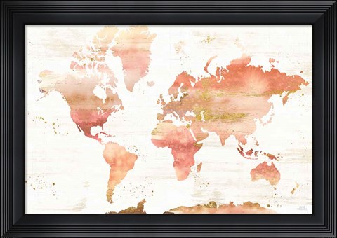 Framed Desert Blooms Abstract Map Print