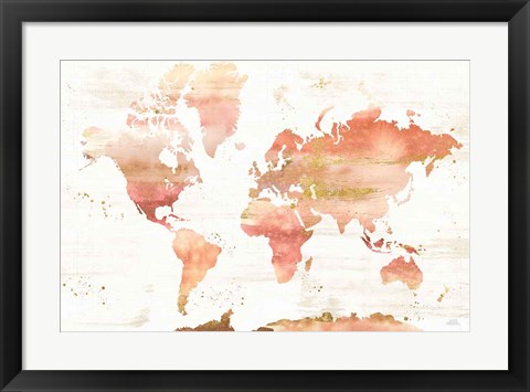 Framed Desert Blooms Abstract Map Print