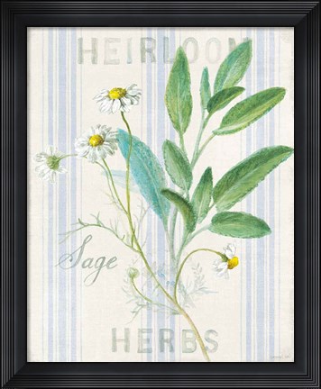 Framed Floursack Herbs III Print