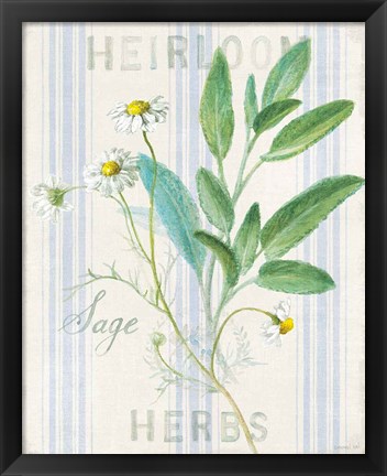 Framed Floursack Herbs III Print