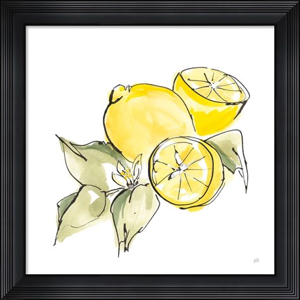 Framed Lemon Still Life I Print