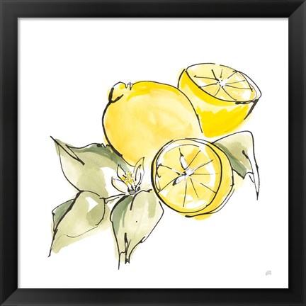 Framed Lemon Still Life I Print