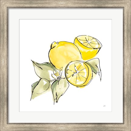 Framed Lemon Still Life I Print