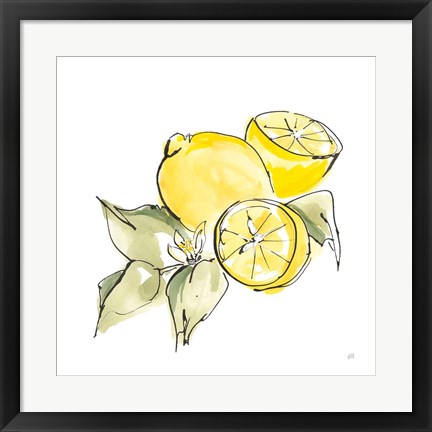 Framed Lemon Still Life I Print