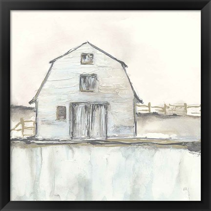 Framed White Barn III Print