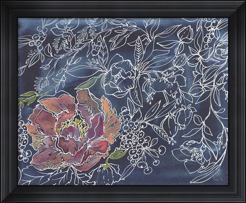 Framed Garden at Dusk Print