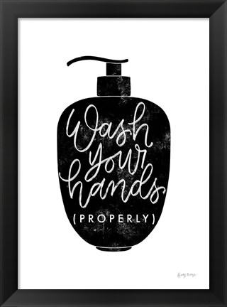 Framed Wash Your Hands III Dispenser Print