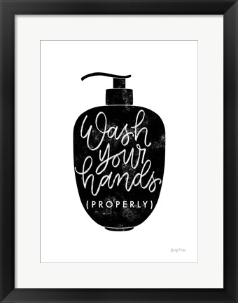 Framed Wash Your Hands III Dispenser Print