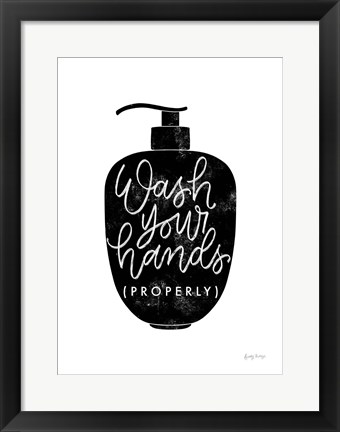 Framed Wash Your Hands III Dispenser Print