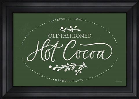 Framed Vintage Christmas Sign II Green Print