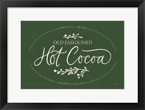 Framed Vintage Christmas Sign II Green Print