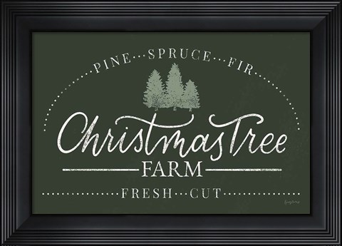 Framed Vintage Christmas Sign I Green Print