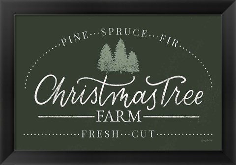 Framed Vintage Christmas Sign I Green Print