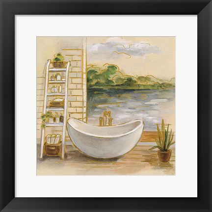 Framed Spa by the Lake II Print