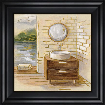 Framed Spa by the Lake I Print