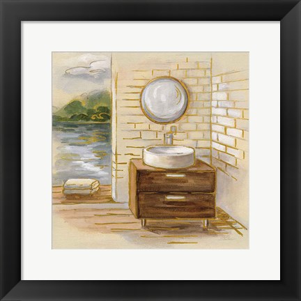 Framed Spa by the Lake I Print