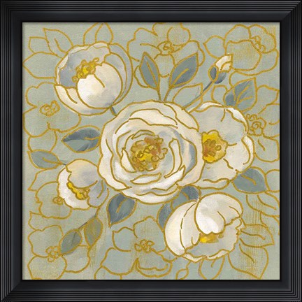 Framed Sage Floral II Print