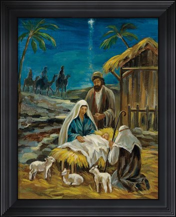Framed Nativity Scene Print