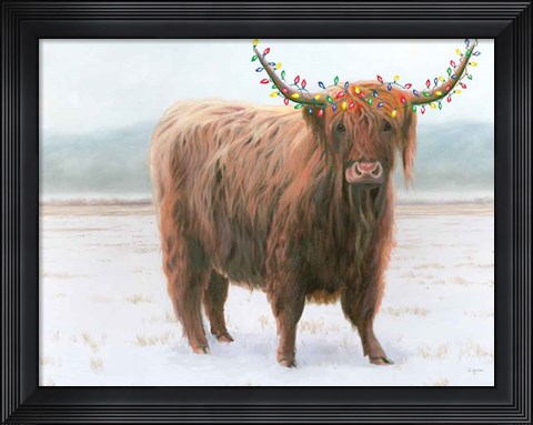 Framed King of the Highland Fields Lights Crop Print