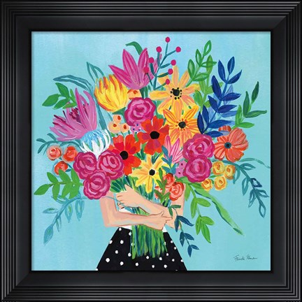 Framed Bunch of Flowers II Print