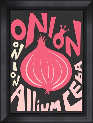 Framed Kitchen Onion Print