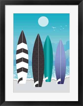 Framed Surfboards Print