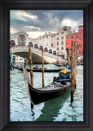 Framed Gondola Rialto Bridge #1 Print