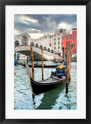 Framed Gondola Rialto Bridge #1 Print