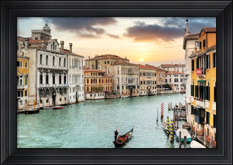 Framed Gran Canal Vista At Dusk #10 Print