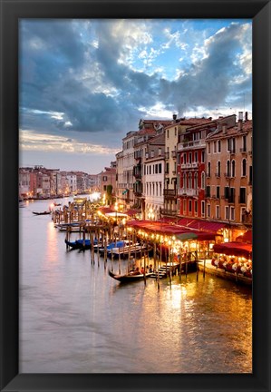 Framed Grande Canal Vista At Dusk #1 Print