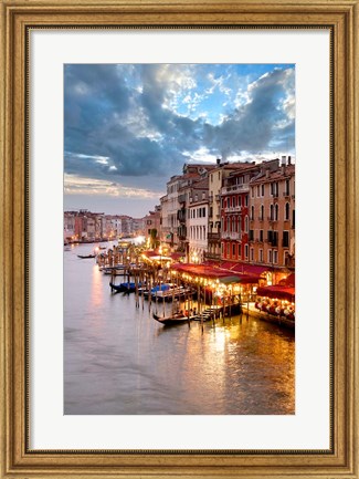 Framed Grande Canal Vista At Dusk #1 Print