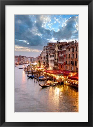 Framed Grande Canal Vista At Dusk #1 Print