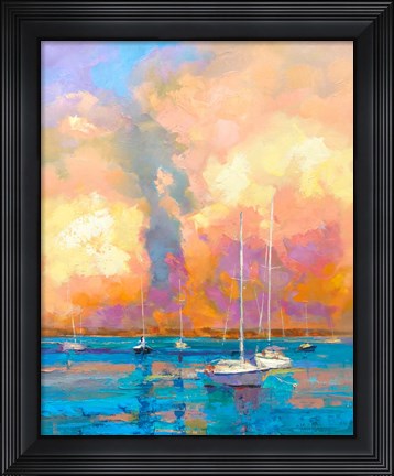 Framed Evening On The Bay Print